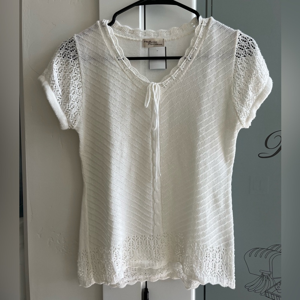 Mallorea Finisterre Ivory Knit Blouse